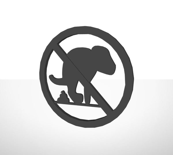 Dog tag round - No dog poop please (2 pcs)
