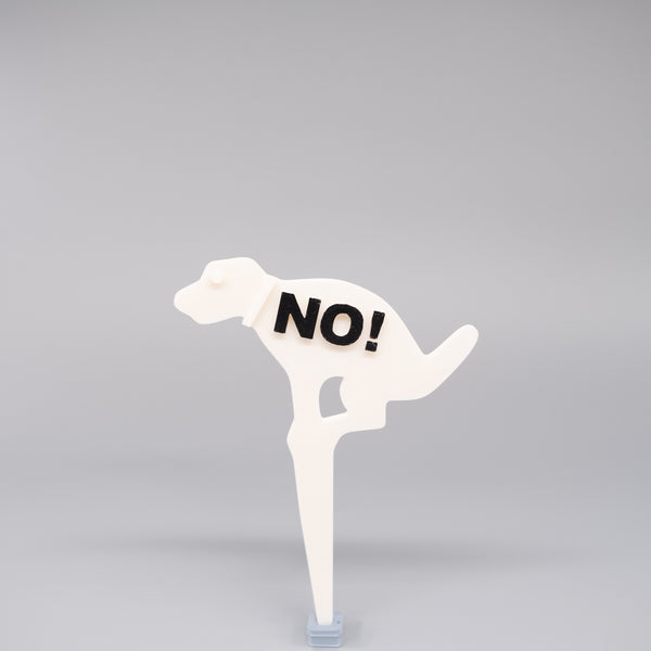 Dog sign spike - No dog poop please (2 pcs)