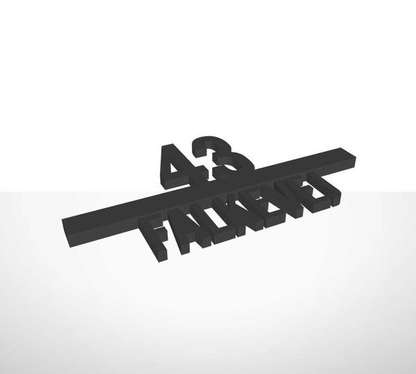 House number with name (without screw holes)