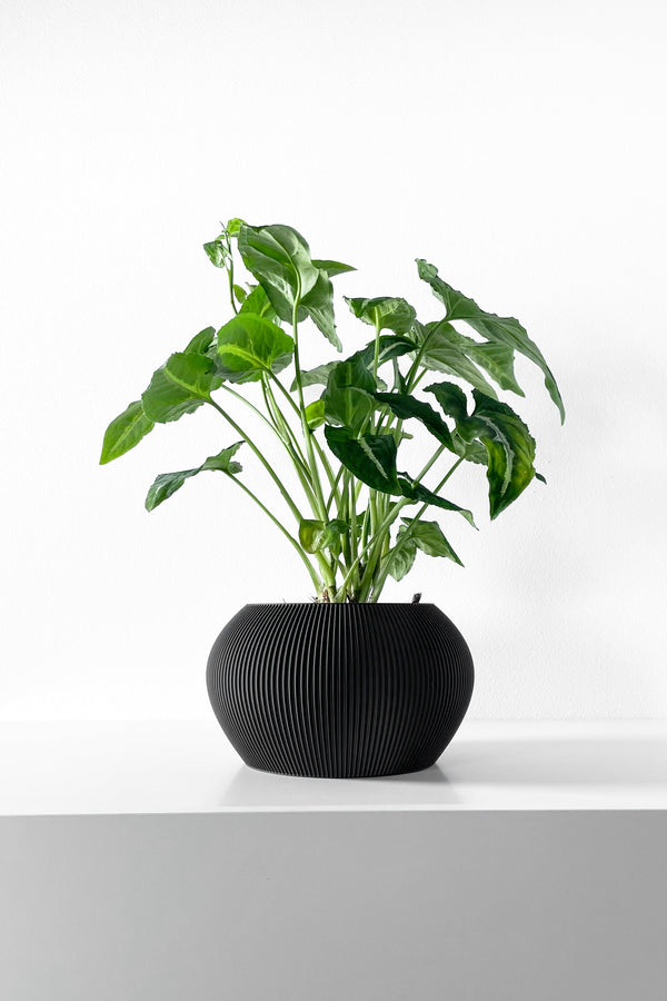 3D-Printed ribbed flowerpot 15cm | NEW YORK